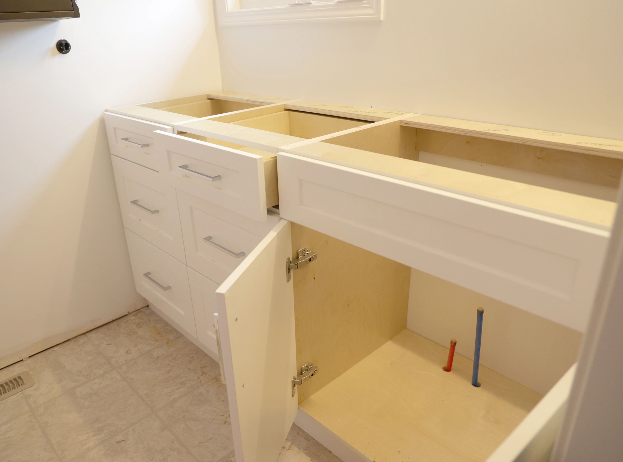 Bathroom vanity ready for a quartz countertop installation